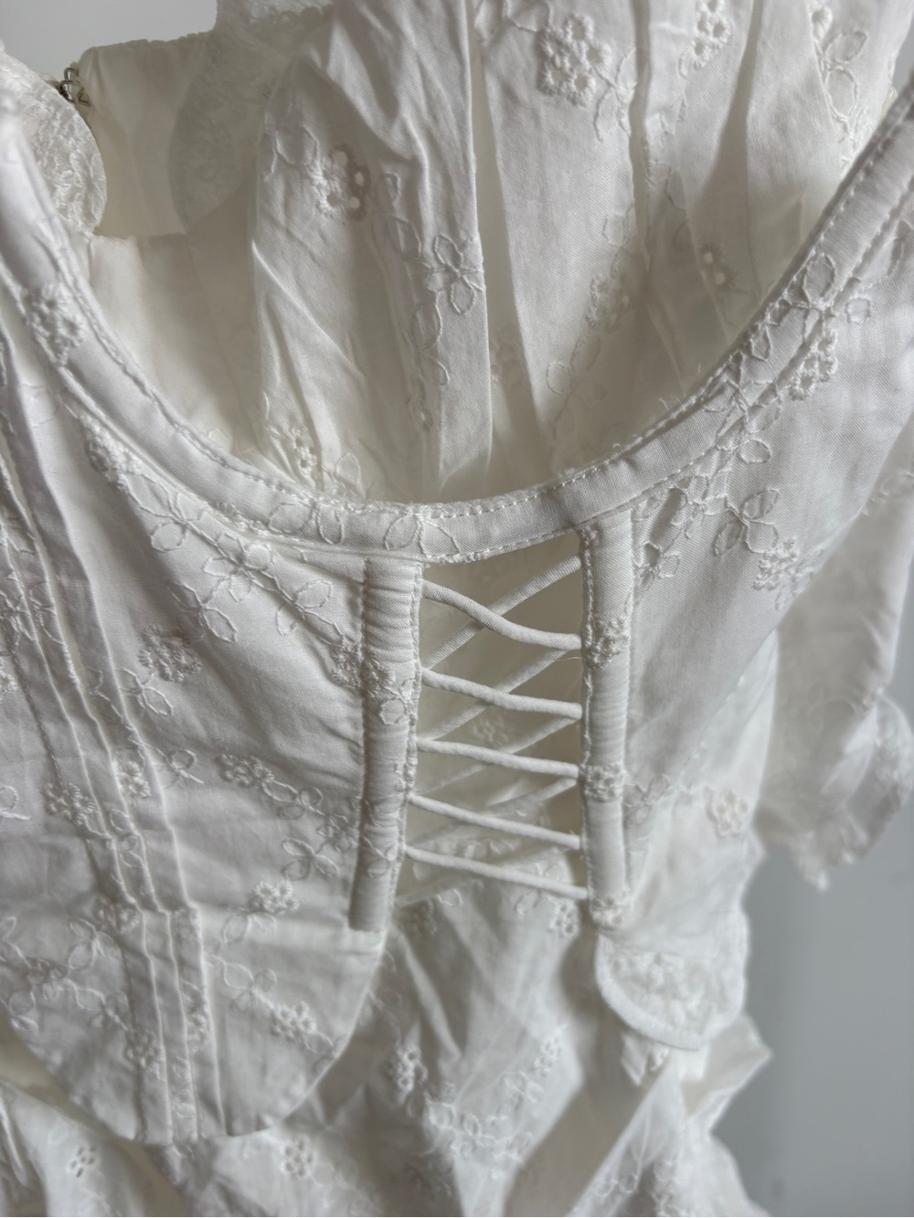$319 NWT For Love & Lemons “Morgan” Corset Mini Dress in White Sz Small - Picture 8 of 16